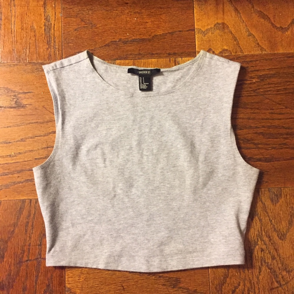 Gray crop top